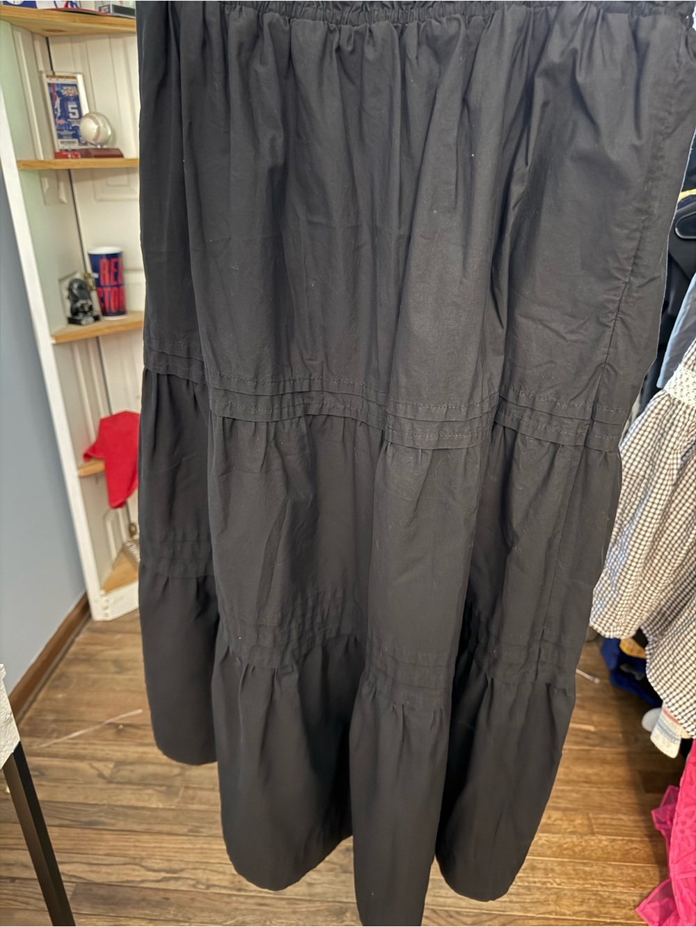Anthropologie Black Smocked-Waist Tiered Maxi Skirt - Picture 4 of 5
